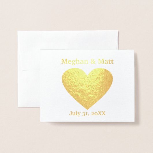 Folie Hart Save the Date Kaarten (Voorkant met envelop)