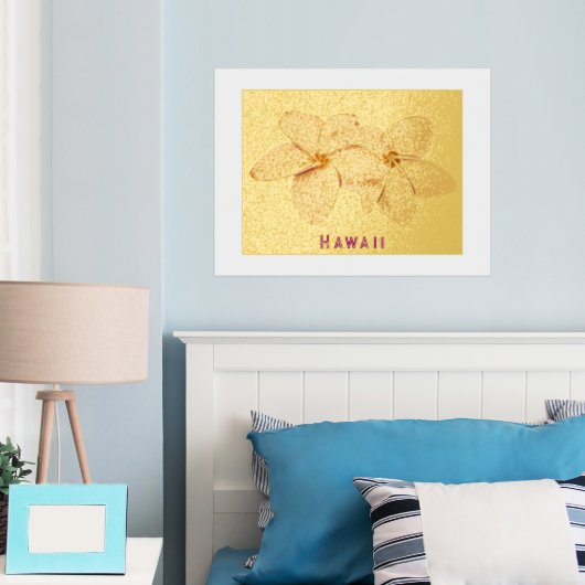 Folie Hawaii Plumeria Flower Print (Insitu (Slaapkamer))