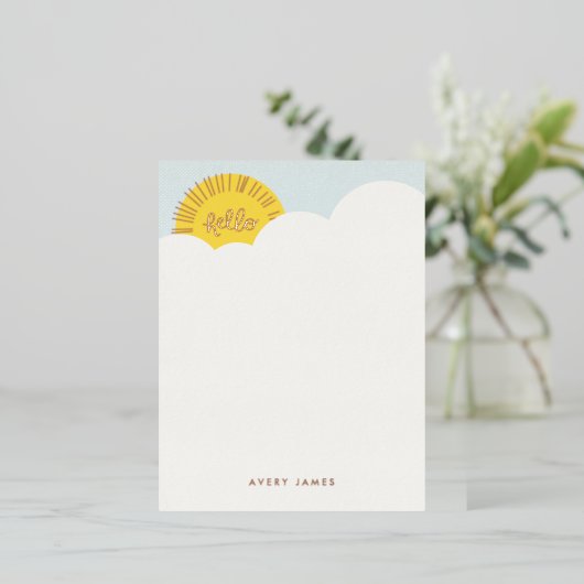Folie Hello Sunshine Kid's Stationery Notitiekaart (Staand Voorkant)