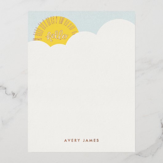 Folie Hello Sunshine Kid's Stationery Notitiekaart (Voorkant)