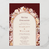 FOLIE herfst bloemenboog we zijn verloofd Uitnodiging (Voorkant)