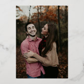 FOLIE herfst bloemenbordeaux monogram foto bruilof Folie Uitnodiging (Achterkant)