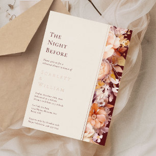 FOLIE herfst Bourgondië moderne bruiloft avond erv Folie Uitnodiging