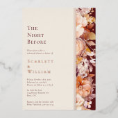 FOLIE herfst Bourgondië moderne bruiloft avond erv Folie Uitnodiging (Voorkant)