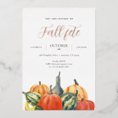 Folie Herfst Fete Herfstfeest Kleurrijke Pompoenen Uitnodiging (Voorkant)