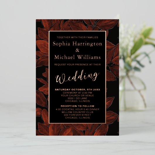 Folie Herfstbladeren Bewerkbare Sjabloon Karmozijn (Staand Voorkant)