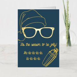 Folie Hipster Kerst Kaart met een cocktailrecept