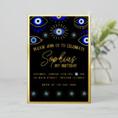 Folie Invitation - Evil Eye Folie Feestdagenkaart (Staand Voorkant)