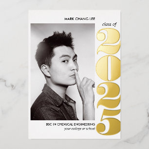 FOLIE JAAR   COLLEGE UNIVERSITY FOTO-AFSTUDEREN FOLIE UITNODIGING