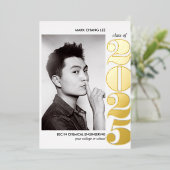 FOLIE JAAR | COLLEGE UNIVERSITY FOTO-AFSTUDEREN FOLIE UITNODIGING (Staand Voorkant)