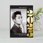 FOLIE JAAR | COLLEGE UNIVERSITY FOTO-AFSTUDEREN FOLIE UITNODIGING (Staand Voorkant)