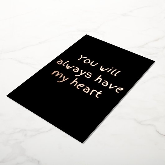 Folie je zal altijd mijn hart hebben folie feestdagenkaart (Gedraaid)