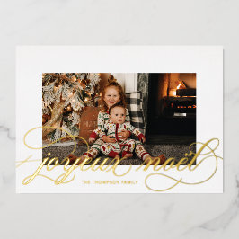 Folie Jeux-kerstfotokaart met joyeux Noel Folie Feestdagenkaart