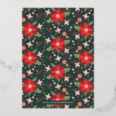 Folie Joy Flourish Holiday Photo Card - Groen Uitnodiging (Achterkant)