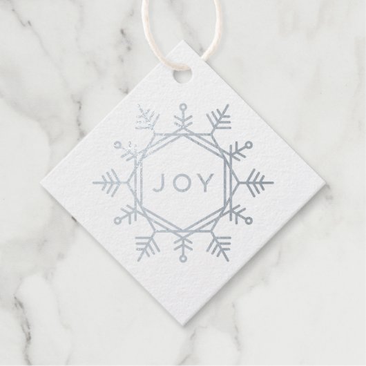 Folie Joy Snowflake Holiday Gift Label (Voorkant)