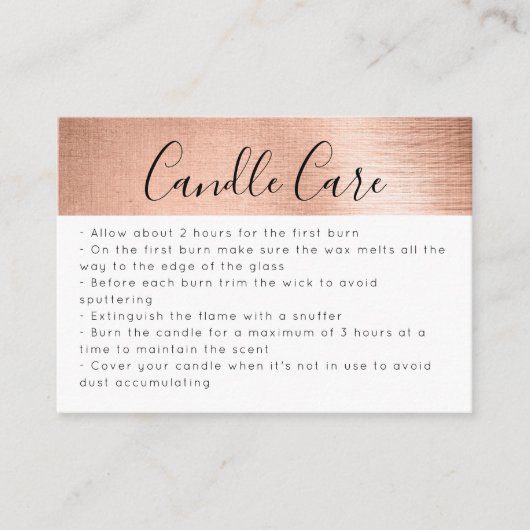 Folie Kaarsenzorg delen de Kaart Liefde invoegen Contactkaartje (Voorkant)