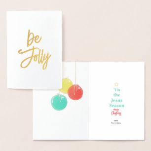 Folie Kaart met dunne kerstballen