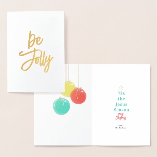 Folie Kaart met dunne kerstballen (Display)