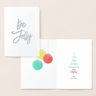 Folie Kaart met dunne kerstballen