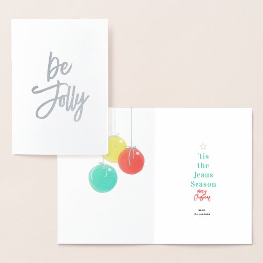 Folie Kaart met dunne kerstballen (Display)