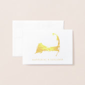 Folie kaart van Cape Cod | Bruiloft (Voorkant met envelop)
