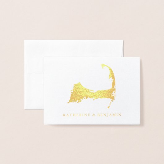Folie kaart van Cape Cod | Bruiloft (Voorkant met envelop)