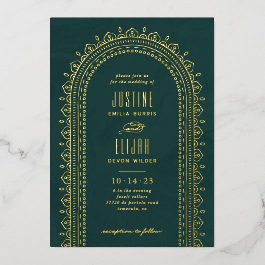 Folie kerk - Uitnodiging tot Blauwgroen huwelijk (Voorkant)