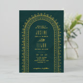 Folie kerk - Uitnodiging tot Blauwgroen huwelijk (Staand Voorkant)