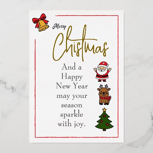 Folie Kerst Holiday Kaart (Voorkant)