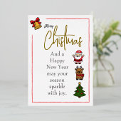 Folie Kerst Holiday Kaart (Staand Voorkant)