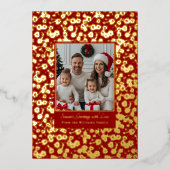 Folie Kerst Kaart Sjabloon Foto Bloemen Textuur (Voorkant)