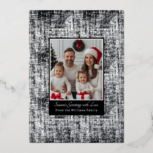 Folie Kerst Kaart Sjabloon Foto Rustiek Getexturee (Voorkant)