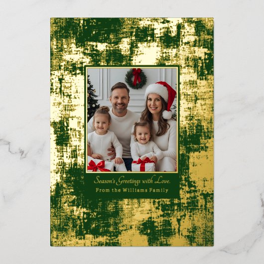 Folie Kerst Kaart Sjabloon Foto's Rustieke Textuur (Voorkant)