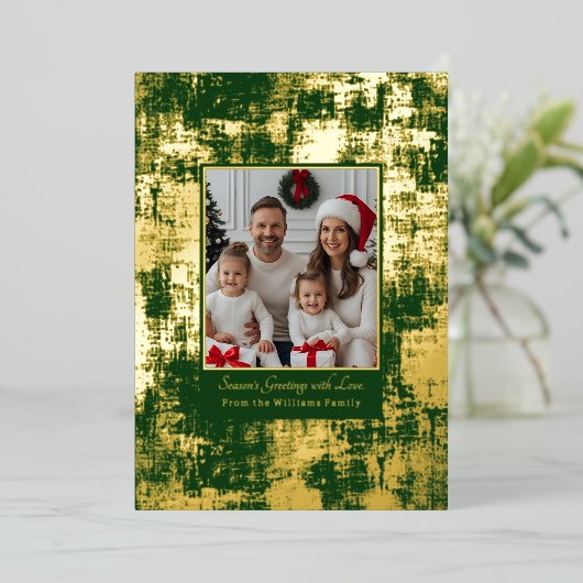 Folie Kerst Kaart Sjabloon Foto's Rustieke Textuur (Staand Voorkant)