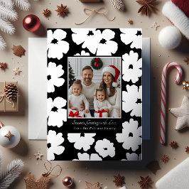 Folie Kerst Kaart Sjabloon Foto's Vakantie Bloemen