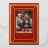 Folie Kerst Kaart Sjabloon Foto's Vakantie Rood (Voorkant)