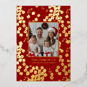 Folie Kerst Kaarten Sjablonen 2 Foto's Bloemenrood (Voorkant)