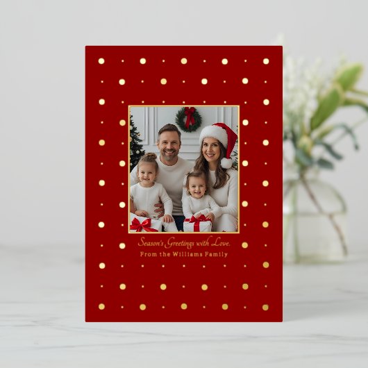 Folie Kerst Kaarten Sjablonen Familie 2 Foto's (Staand Voorkant)