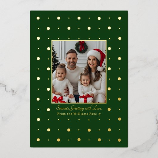 Folie Kerst Kaarten Sjabloon 2 Foto Groene Stippen (Voorkant)