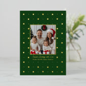 Folie Kerst Kaarten Sjabloon 2 Foto Groene Stippen (Staand Voorkant)