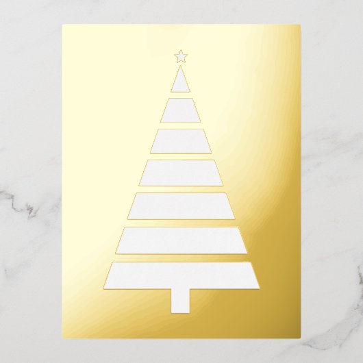 Folie kerstboom, eenvoudig ontwerp folie feestdagen briefkaart (Voorkant)