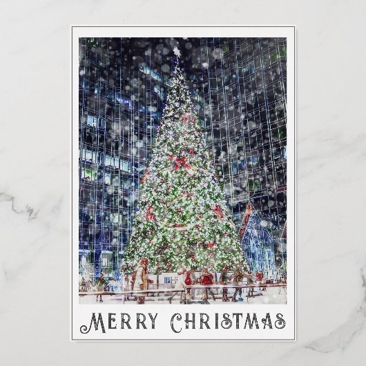 Folie kerstboomkaart folie feestdagenkaart (Voorkant)