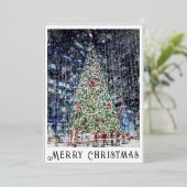 Folie kerstboomkaart folie feestdagenkaart (Staand Voorkant)