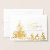 Folie kerstfotokaart met bomen kaarten (Voorkant met envelop)
