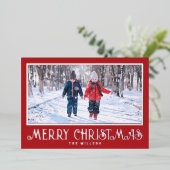 Folie kerstfotokaart voor Feestdagen in rood (Staand Voorkant)