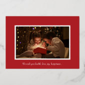 Folie kerstfotokaart voor Feestdagen in rood (Achterkant)