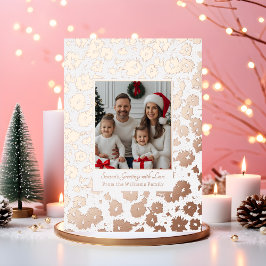 Folie Kerstkaart Sjabloon 2 Foto Bloem Wit