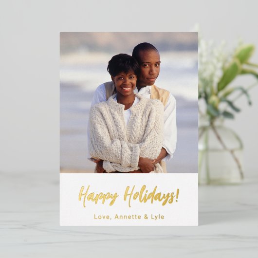 Folie kerstKaart Sjabloon | Happy Holiday (Staand Voorkant)