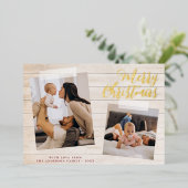 Folie Kerstmis 2-fotofeestdag Folie Feestdagenkaart (Staand Voorkant)