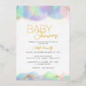 FOLIE Kleurrijke Rainbow Bubbles Baby shower Folie Uitnodiging (Voorkant)